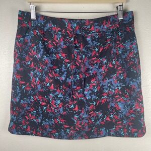 J Jill Fit Womens Abstract Print Active Skort Black Pink Blue Size M